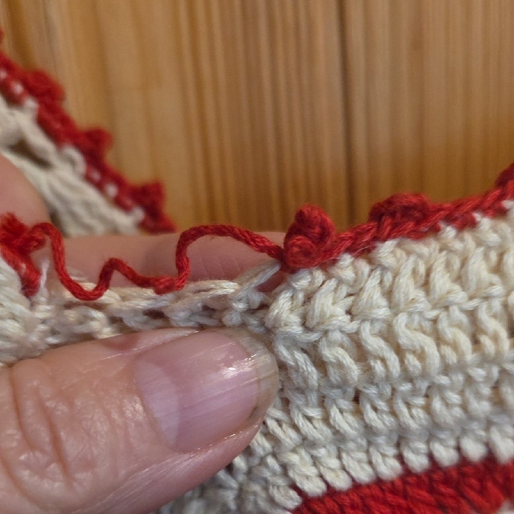 NEW $250 RHODE SLOANE HAND CROCHET CROP TOP IN RED & CREAM SIZE S - Picture 5 of 11